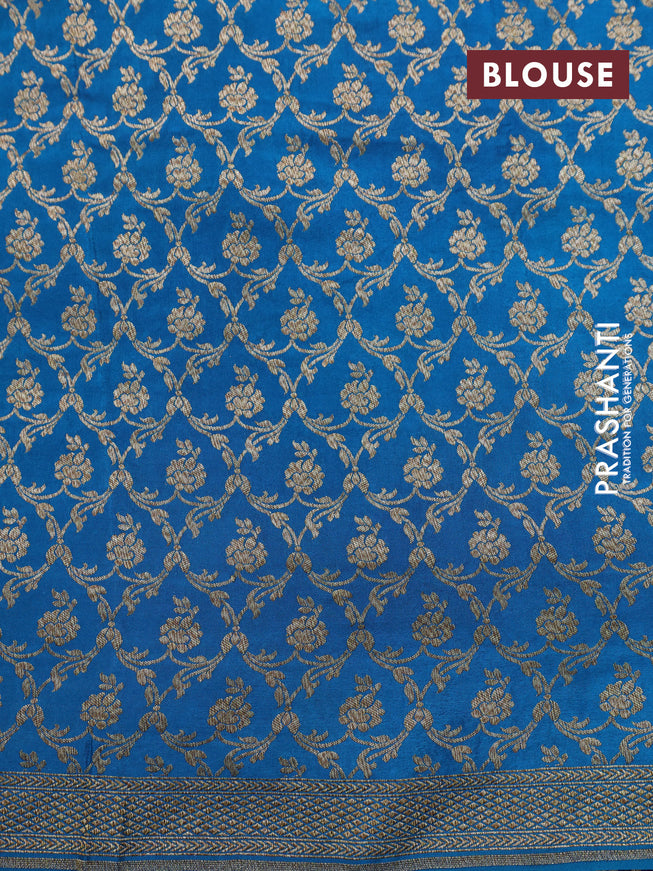 Pure banarasi crepe silk saree navy blue and cs blue with allover thread & zari woven buttas and woven border