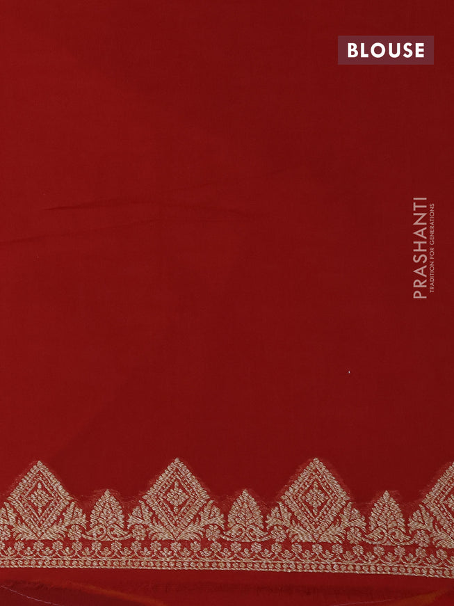 Pure banarasi georgette silk saree black and red with allover thread & zari weaves and rich woven border