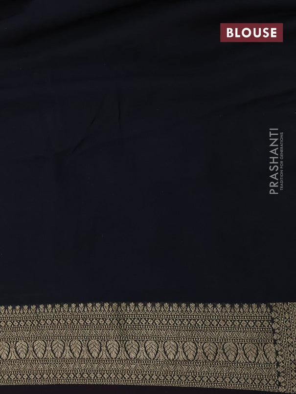 Pure banarasi georgette silk saree maroon and black with allover thread & zari weaves and rich woven border