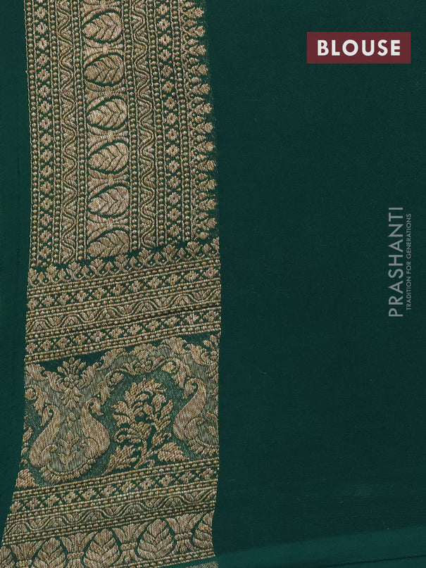 Pure banarasi georgette silk saree light green and green with allover thread & zari weaves and rich woven border