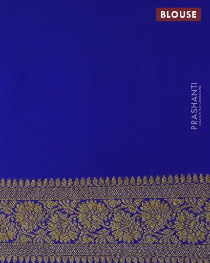 Pure banarasi georgette silk saree parrot green and blue with allover thread & zari woven butta weaves and woven border