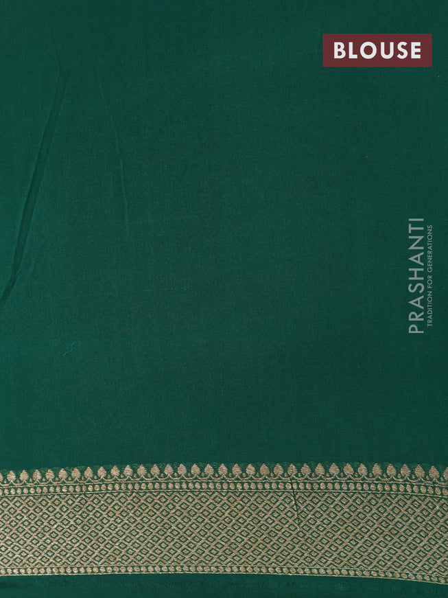 Pure banarasi georgette silk saree pink and orange green with allover thread & zari woven butta weaves and long rich woven border