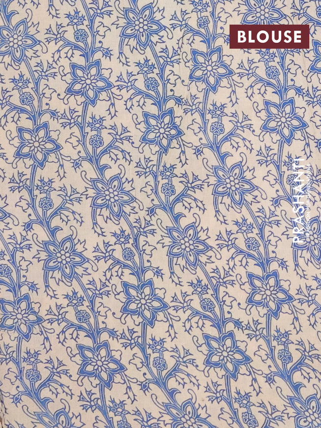 Kalamkari cotton saree rust shade with allover batik prints and printed border