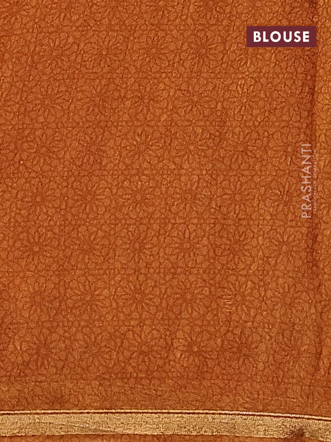 Chanderi silk cotton saree maroon and mustard yellow with allover ikat prints and small zari woven border