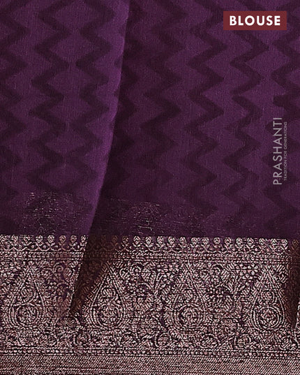 Chanderi silk cotton saree wine shade and cream with allover ajrakh prints and woven border