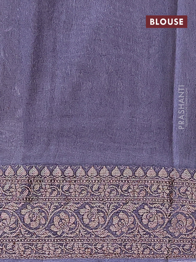 Chanderi silk cotton saree grey shade and grey with allover floral prints and woven border