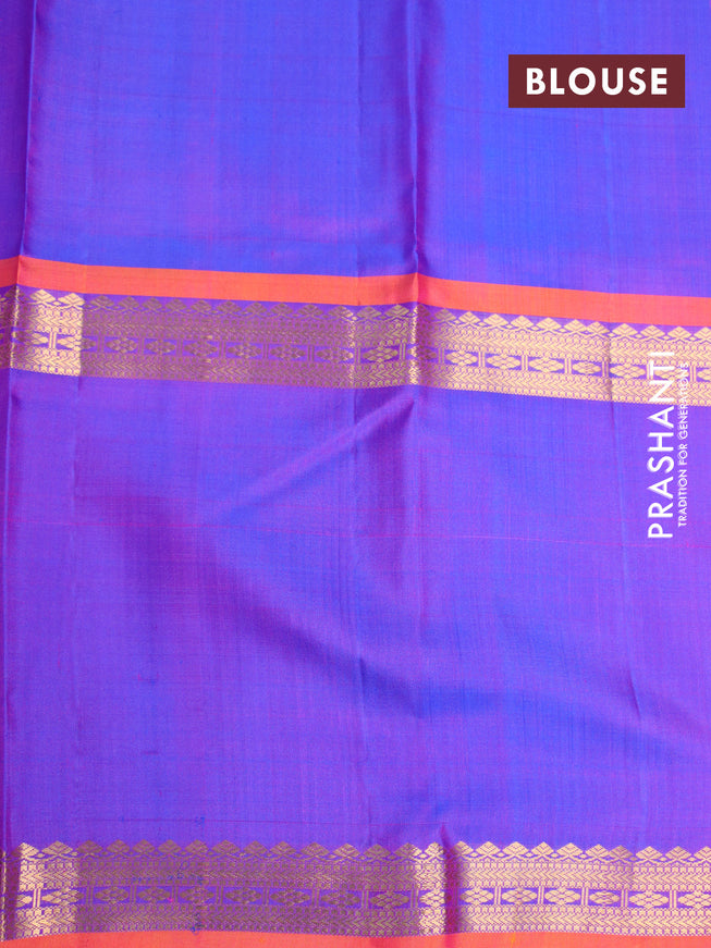 Pure soft silk saree laveder shade and dual shade of bluish purple with annam zari woven buttas and rettapet zari woven border