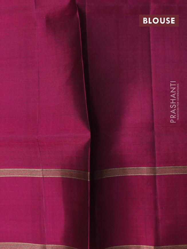 Pure soft silk saree deep violet and maroon with allover zari weaves and rettapet zari woven border