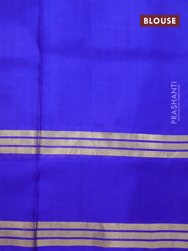 Venkatagiri silk saree light blue and blue with allover zari woven buttas and rettapet zari woven butta border