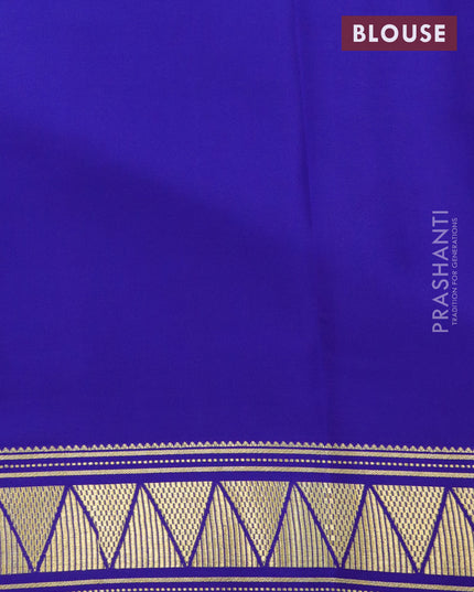 Pure mysore silk saree light blue and blue with half & half style and zari woven border
