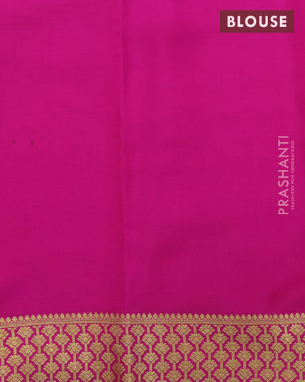 Pure mysore silk saree light blue and pink with half & half style and zari woven border