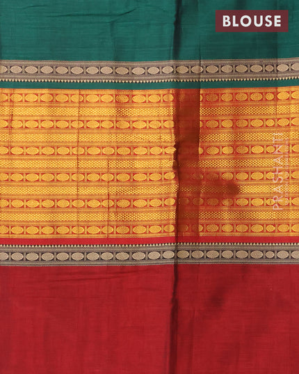Narayanpet cotton saree maroon and green with half & half style and thread woven border