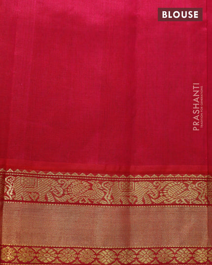 Kuppadam silk cotton saree pastel peach shsde and pink with plain body and rich zari woven border