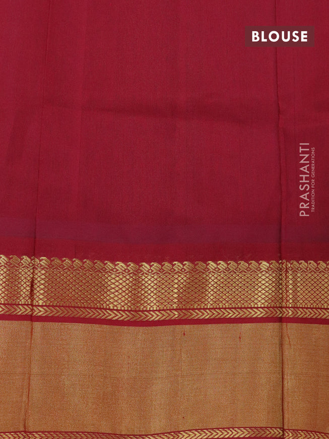 Kuppadam silk cotton saree pastel peach and maroon with plain body and zari woven border