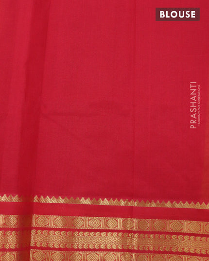 Kuppadam silk cotton saree dark mustard and red with plain body and zari woven border