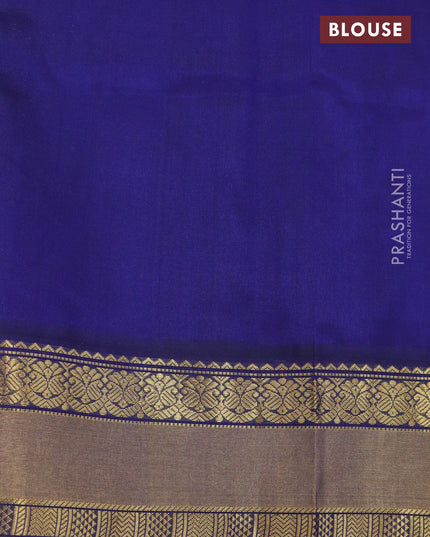 Kuppadam silk cotton saree grey and navy blue with zari woven buttas and zari woven border