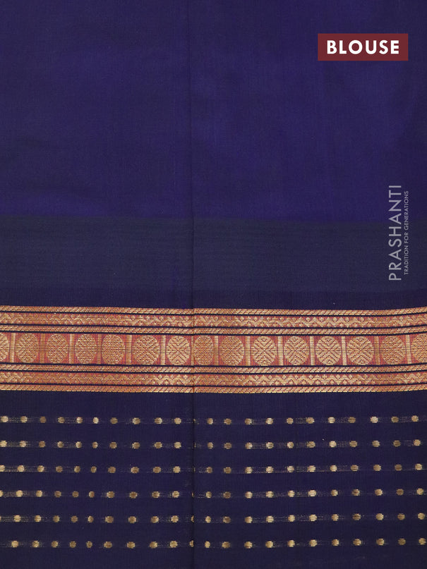 Kuppadam silk cotton saree lime yellow and navy blue with zari woven buttas and temple design rudhraksha zari woven border