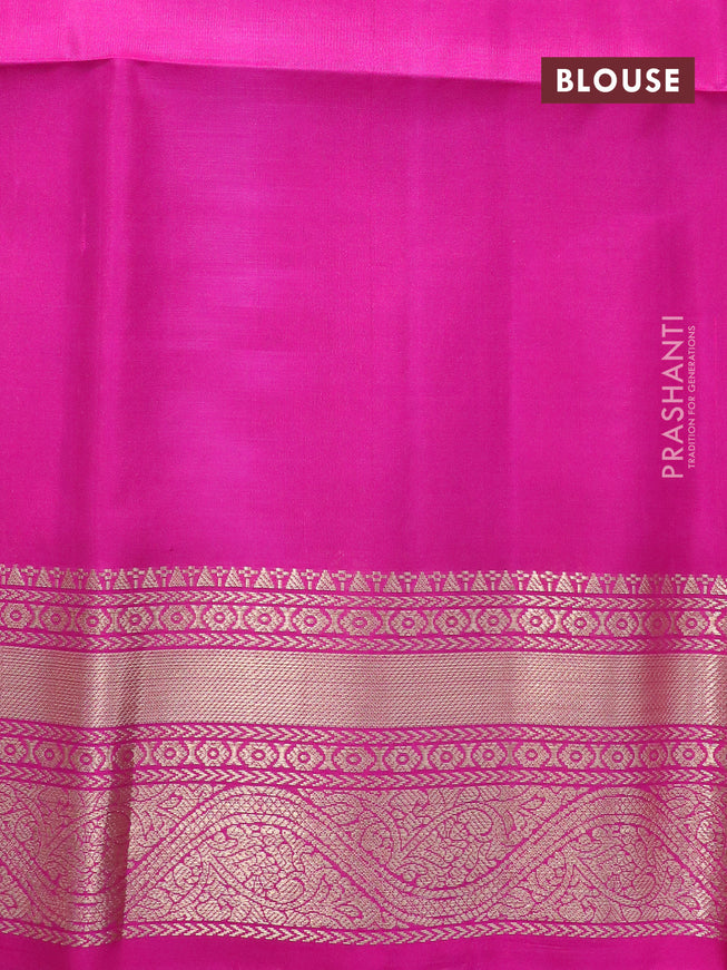 Ikat soft silk saree teal blue and pink with allover ikat weaves and zari woven border