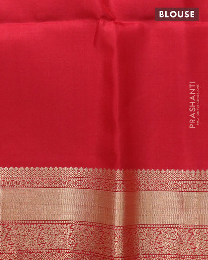Ikat soft silk saree off white and red with allover ikat weaves and zari woven border