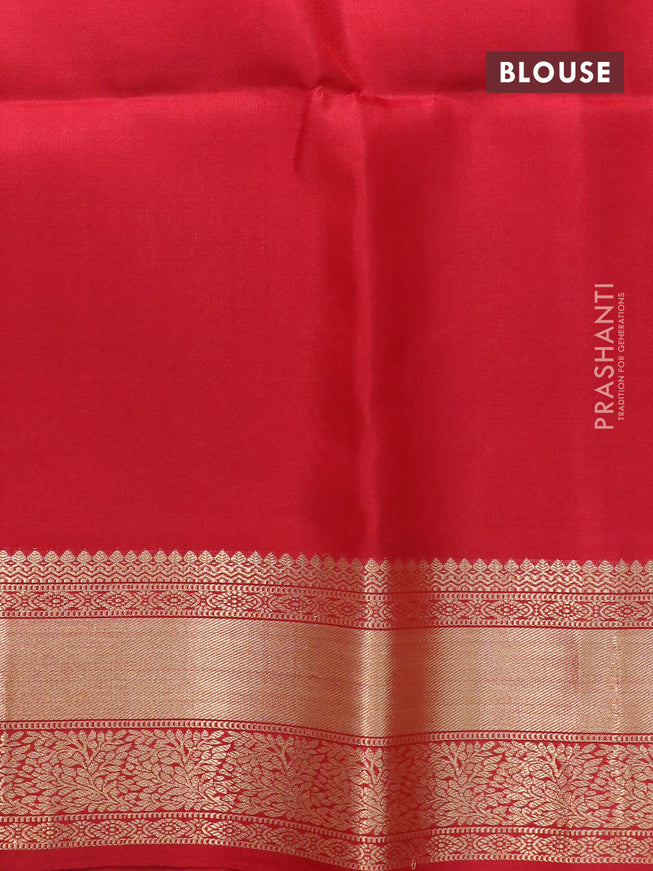Ikat soft silk saree off white and red with allover ikat weaves and zari woven border