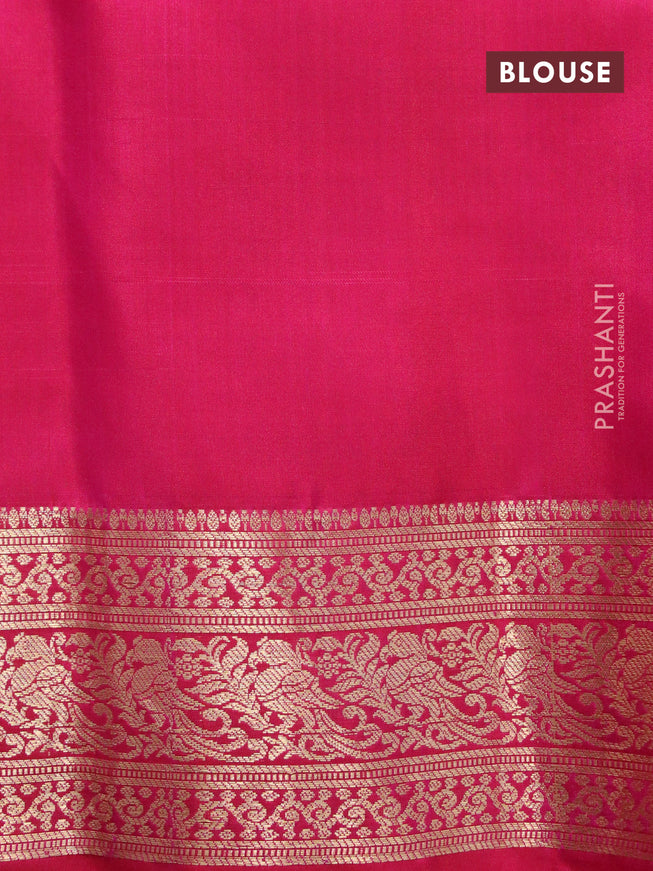 Ikat soft silk saree off white grey and dual shade of pink with allover ikat weaves and zari woven parrot border