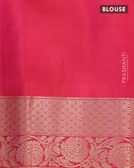 Ikat soft silk saree grey and dual shade of pinkish orange with allover ikat weaves and zari woven border