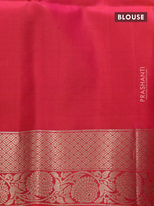 Ikat soft silk saree grey shade and dual shade of pinkish orange with allover ikat weaves and zari woven border
