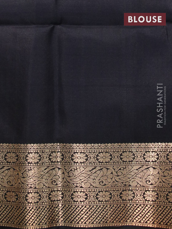 Ikat soft silk saree mustard yellow pink and black with allover ikat weaves and zari woven parrot border