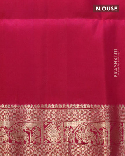 Ikat soft silk saree elaichi green and dual shade of pink with allover ikat weaves and zari woven border