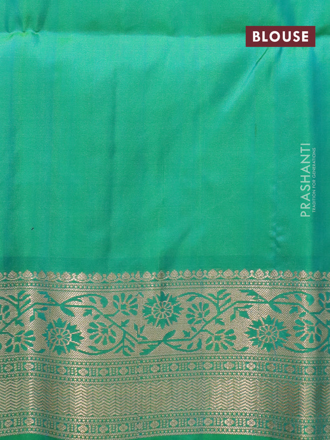 Ikat soft silk saree pink and dual shade of green with allover ikat weaves and floral zari woven border