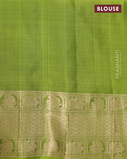 Ikat soft silk saree pink and mehendi green with allover ikat weaves and zari woven border