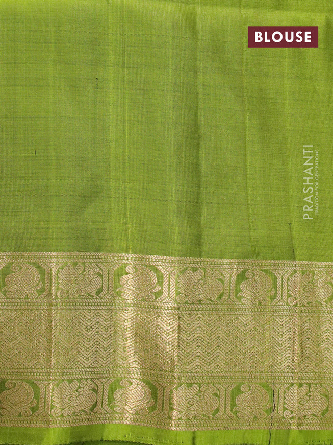 Ikat soft silk saree pink and mehendi green with allover ikat weaves and zari woven border
