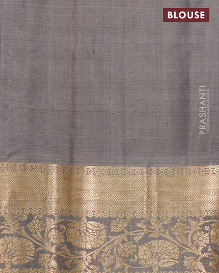 Ikat soft silk saree off white grey and grey with allover ikat weaves and zari woven floral border