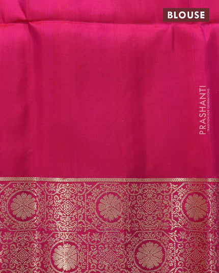 Ikat soft silk saree grey and dual shade of pink with allover ikat weaves and zari woven border