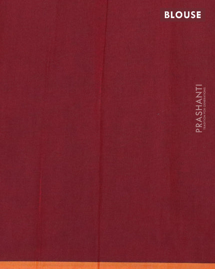 Nithyam cotton saree deep maroon and maroon with allover thread weaves & zari buttas and simple border