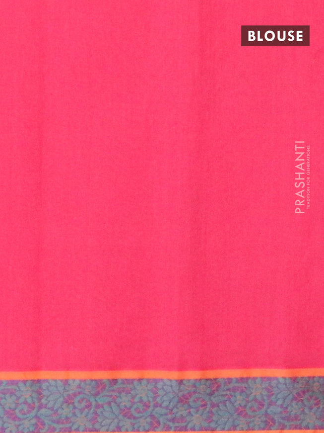 Nithyam cotton saree pink and dark mustard yellow with thread woven buttas and thread woven border