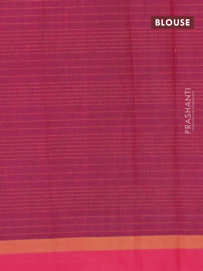 Nithyam cotton saree dark magenta and maroon shade with allover thread checks & buttas and simple border
