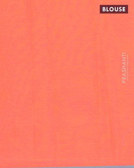 Nithyam cotton saree sunset orange and pink with allover zari & thread woven buttas and simple border