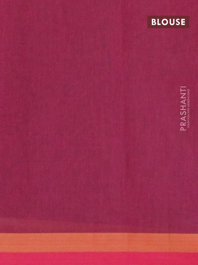 Nithyam cotton saree dark magenta and maroon with thread woven buttas and simple border