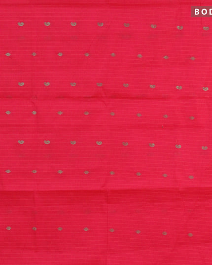Nithyam cotton saree pink with allover thread weaves & zari buttas in borderless style