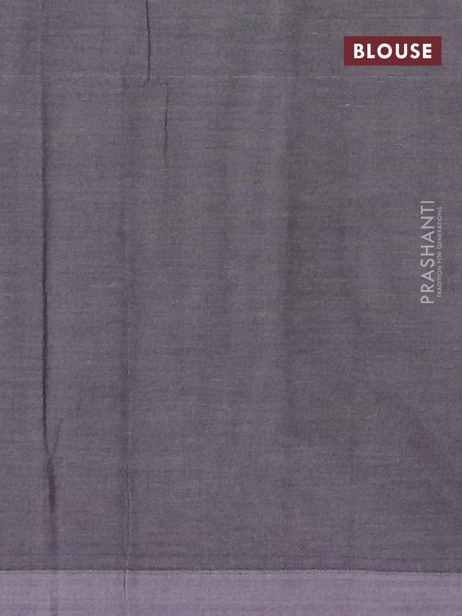 Nithyam cotton saree dark grey with allover thread checks and buttas in borderless style
