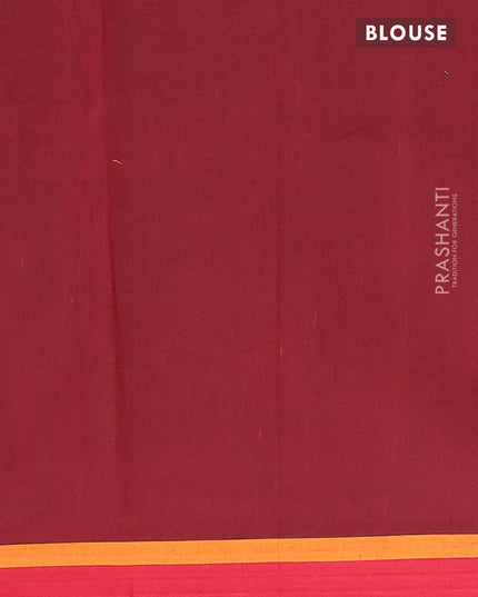 Nithyam cotton saree deep maroon and maroon with allover copper zari & thread woven buttas and simple border