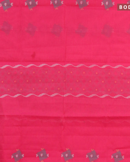 Nithyam cotton saree candy pink and pastel blue with thread & zari weaves buttas and zari woven border