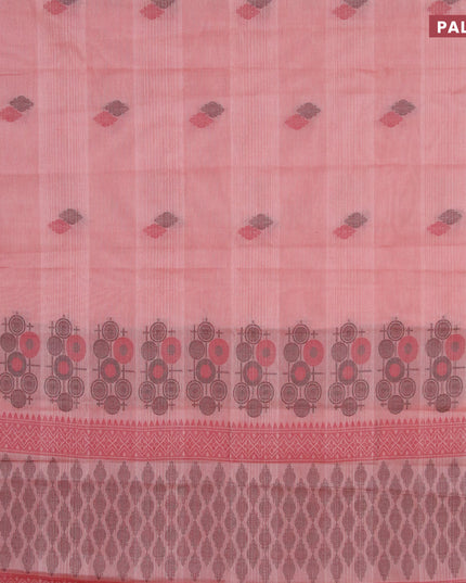 Nithyam cotton saree dual shade of maroon with thread woven buttas in borderless style