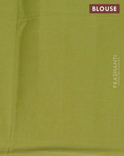 Nithyam cotton saree green with floral thread woven buttas in borderless style