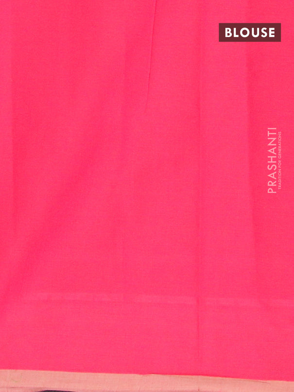 Nithyam cotton saree pink with thread woven buttas and piping border