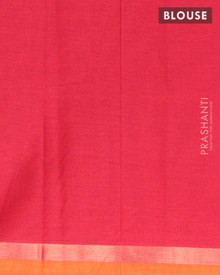 Nithyam cotton saree maroon and mustard yellow with allover thread weaves and zari woven simple border