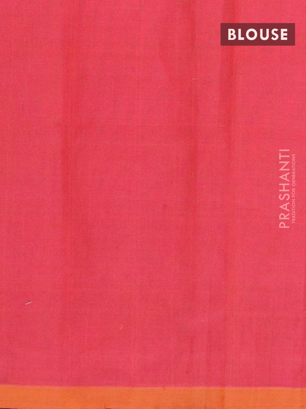 Nithyam cotton saree pink and mustard shade with allover thread weaves and simple border