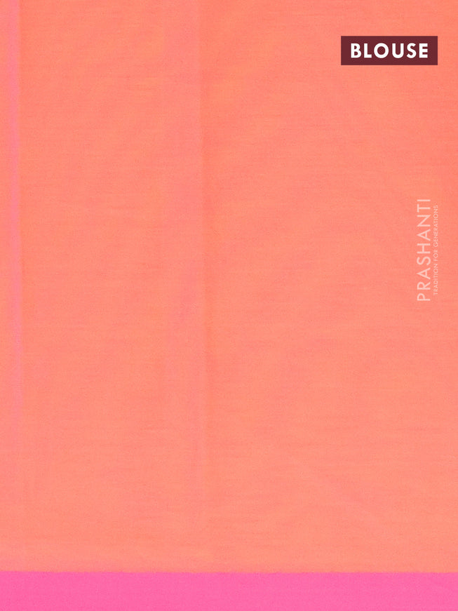 Nithyam cotton saree dual shade of pinkish yellow and pink with allover zari weaves & buttas and simple border