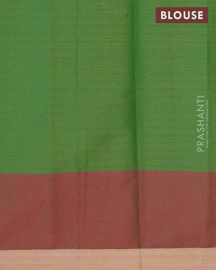 Nithyam cotton saree green and dual shade of maroon with allover checked pattern and thread woven butta border